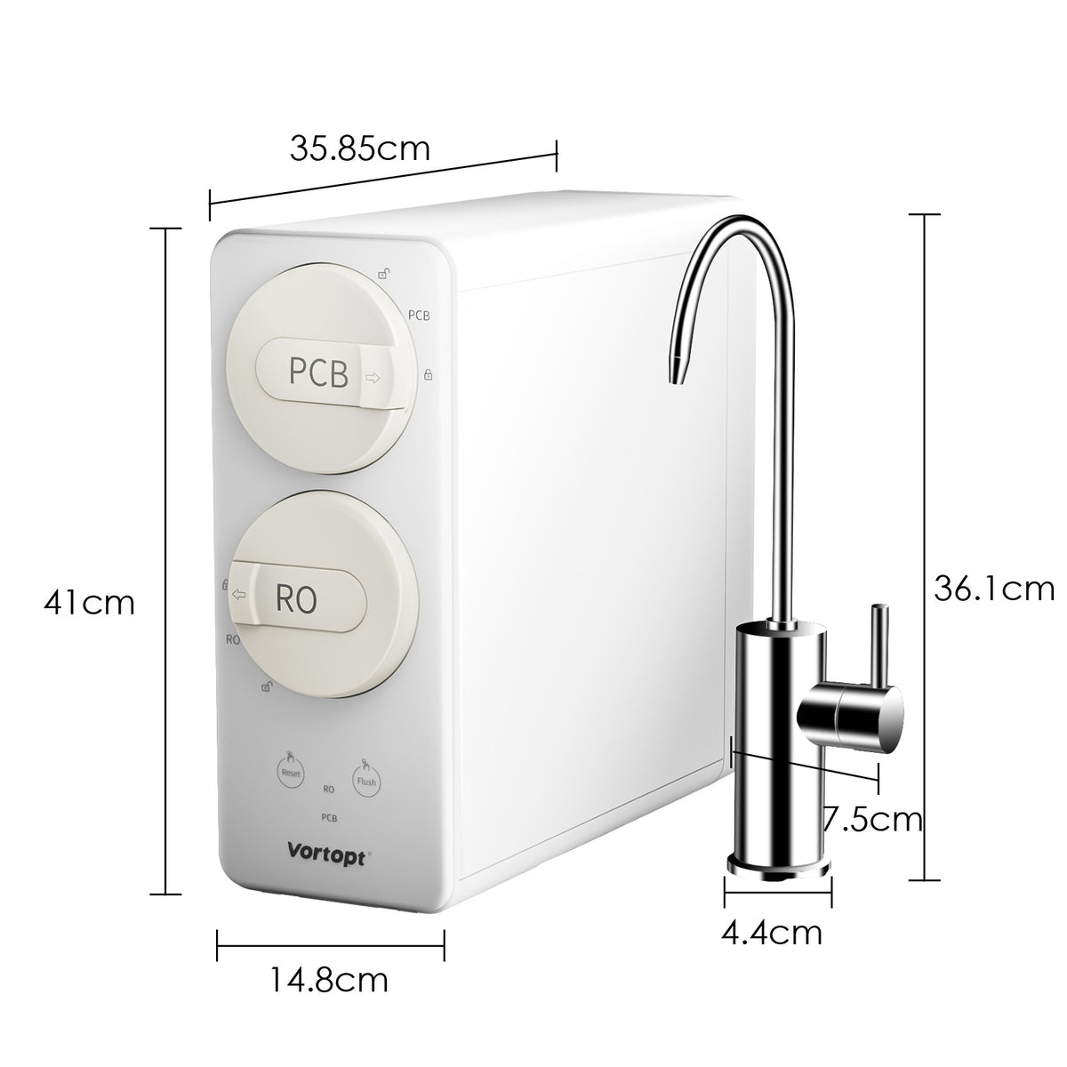 DR4 Under Sink Water Filter - 7 Stage Reverse Osmosis Water Filter System - 800 GPD Tankless RO Water Purifier System for Drinking Water, Vortopt - Vortopt