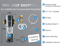 Q50 Sediment Filter for Well Water ,Automatic Backwash System, Spin Down Sediment Filter, Vortopt - Vortopt