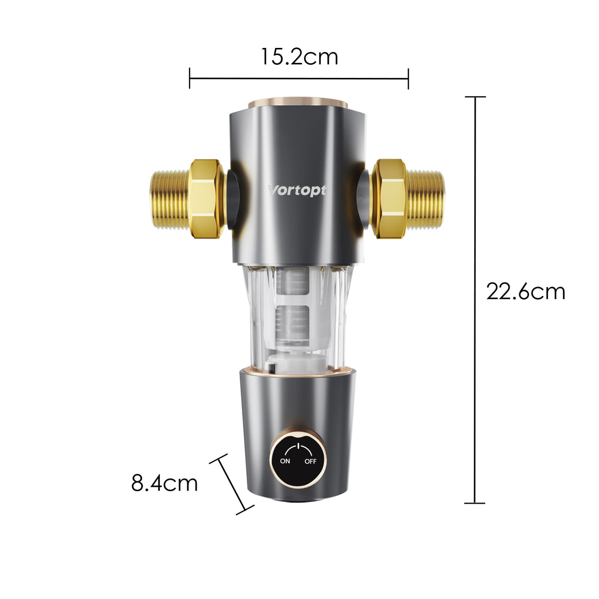 Q50 Sediment Filter for Well Water ,Automatic Backwash System, Spin Down Sediment Filter, Vortopt - Vortopt