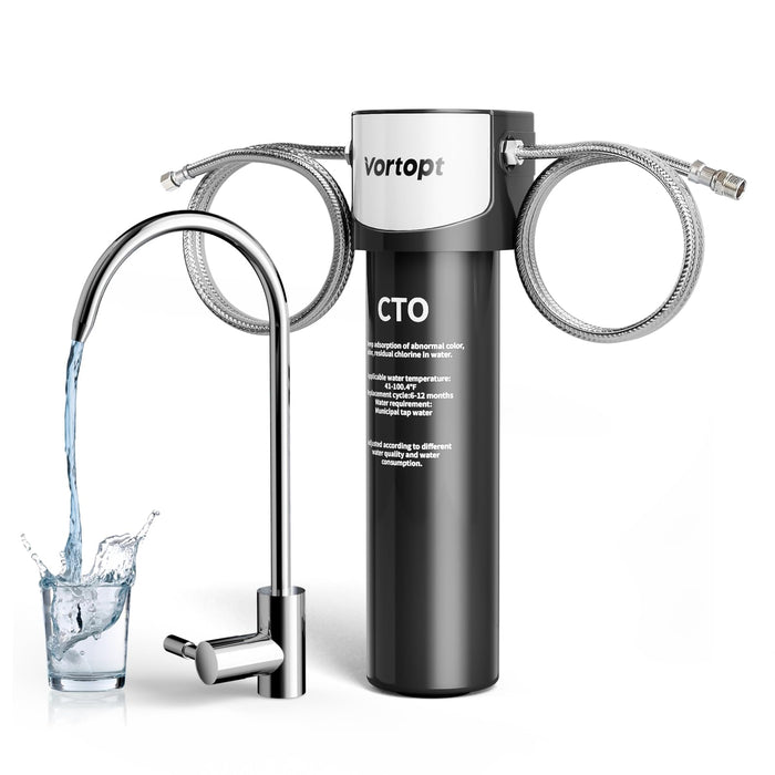 Q6-C2 Under Sink Water Filter System - Water Filter Under Sink with 304 Stainless Steel Faucet, Vortopt - Vortopt