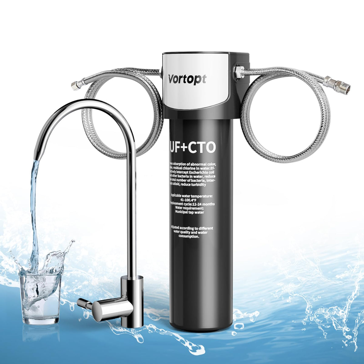 Q6-UF Under Sink Water Filter -  Water Filter Under Sink with Faucet, Vortopt - Vortopt