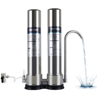 F9 countertop water filtration system utilizes dual-core filtration up to 99.99% chlorine, Vortopt - Vortopt