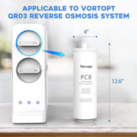 QR03 Reverse Osmosis System PCB Replacement Filter Cartridge, 6 to 12 Month Lifetime, 600GPD,Vortopt - Vortopt
