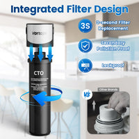 Q5 Under Sink Water Filter System - 19K Gallons NSF/ANSI 42 Certified Water Filtration, Reduces Lead, Chlorine, Bad Taste & Odor - Vortopt