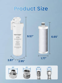 Q9-C1, 19000 Gallons Under Sink Water Filtration System Reduces Lead, Chlorine, Bad Taste & Odor,Vortopt - Vortopt