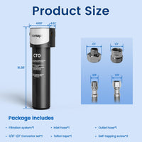 Q5 Under Sink Water Filter System - 19K Gallons NSF/ANSI 42 Certified Water Filtration, Reduces Lead, Chlorine, Bad Taste & Odor - Vortopt