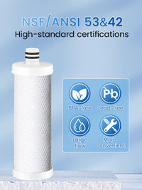 Under Sink Water Filter System - 19K Gallons Reduces Lead, Chlorine, 304 Stainless Steel Faucet, Q8-C1 (2 Filters) - Vortopt