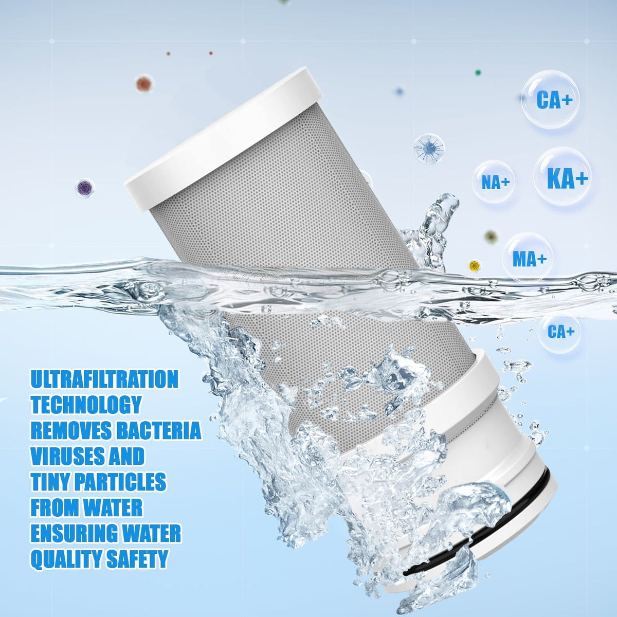 Advanced Sink Faucet Filter, 360 ° Rotary Faucet Water Purifier, NSF Certified Level 5 Filtration, Compatible with 99% of Faucets(Black-T6-CTO/T6-UF)