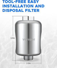 Vortopt 20 Stage Hard Water Shower Head Filter,High Efficiency Revitalizing Shower Filter,Reduces Heavy Metal Chlorine, Dry and Itchy Skin, Chrome, DB-1 - Vortopt