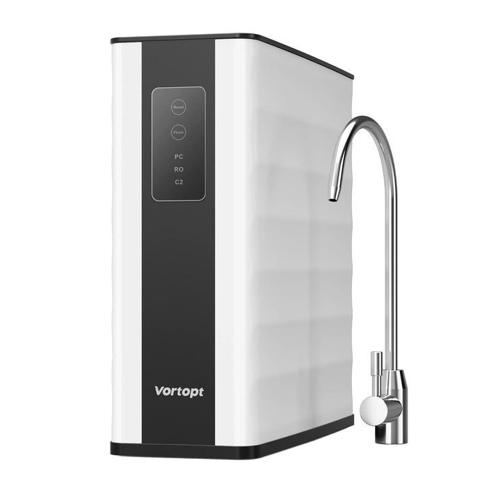 Vortopt Reverse Osmosis Water Filtration System 400 GPD Fast Flow, TDS Reduction, USA Tech Superb Taste, RO Water Filter System Under Sink with facuet, 1.5：1 Pure to Drain, QR06