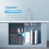 Vortopt Reverse Osmosis Water Filtration System 400 GPD Fast Flow, TDS Reduction, USA Tech Superb Taste, RO Water Filter System Under Sink with facuet, 1.5：1 Pure to Drain, QR06