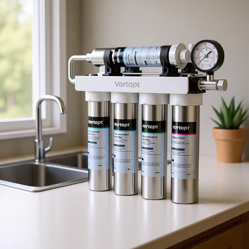 U1 Ultrafiltration 0.01 Micron Under Sink Water Filter - Stainless Steel 5-Stage High Chlorine Reduction Water Filtration System, Vortopt