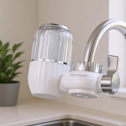 Filtro de agua para grifo T4-ACF con carcasa transparente, Vortopt 