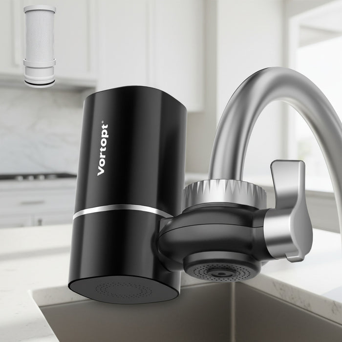 Purificateur d'eau pour robinet T1, système de montage pour évier de 400 gallons, certifié NSF, réduit le chlore et les odeurs, noir 