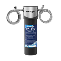 Under Sink Water Filter System,10000 Gallon &14" H Saves Space,Flow Under Counter Water Filter Direct Connect to Kitchen Faucet,Reduces Chlorine,Lead, Bad Taste & Odor (Black-Q1-10000 GAL)