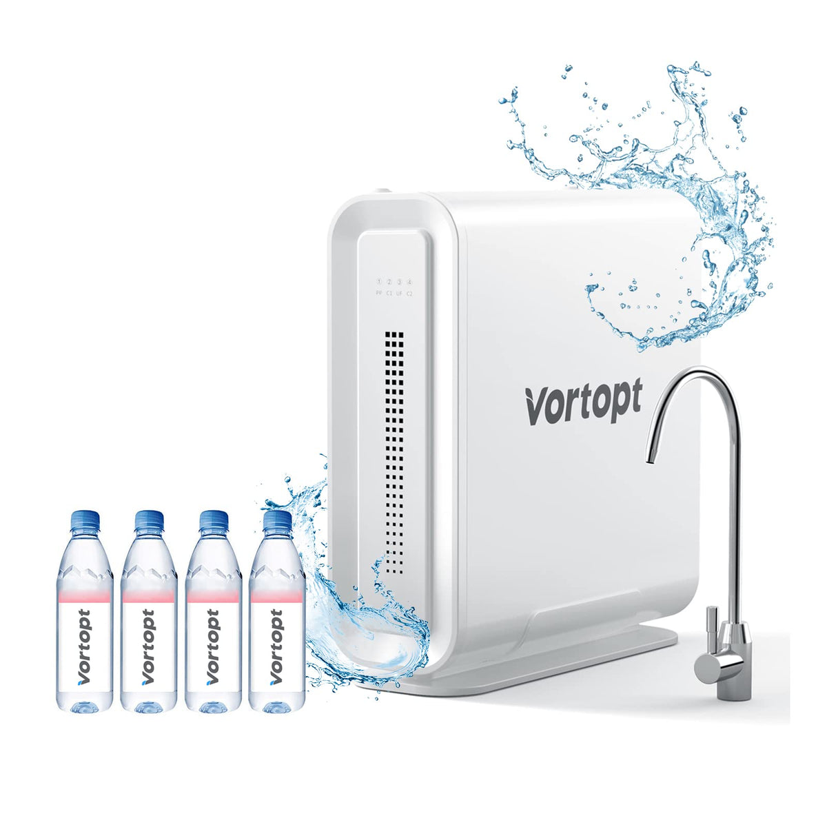 DF-1 Ultra Filtration Under Sink Water Filter System - 0.01μm, 4-Stage High Capacity, 2000GPD, Vortopt