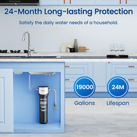 0.01μm Under Sink Water Filter System - NSF/ANSI 42 Certified Water Purifier,19000 Galloons Large Flow Flux,Reduces PFAS,PFOA/PFOS,Chlorine,Bad Odors,Retains Mineral Material,Q5-UF